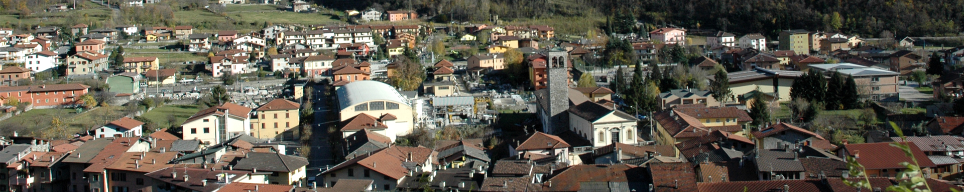 Foto dall'alto dell'abitato di Capo di Ponte